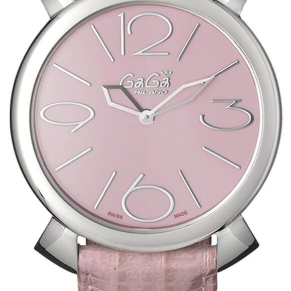ガガミラノ スーパーコピーGaGa MILANO 時計 マニュアーレシン46mm ライトピンクレザー 5090.05